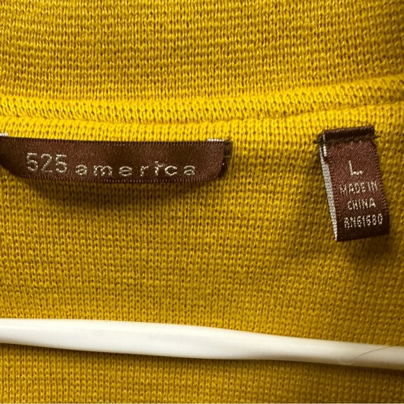 525 America Mustard Yellow Knit 2 Button Blazer Jacket with Pockets Womens Large - Picture 11 of 15